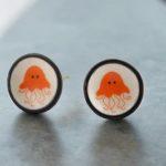 The Jellyfish Orange Jellyfish Design Ceramic Door Knob