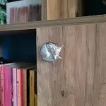 The Silver Fox Drawer Pull Sleeping Fox Cupboard Door Knob