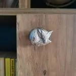 The Silver Fox Drawer Pull Sleeping Fox Cupboard Door Knob