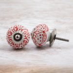 Red white flower knobs