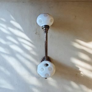 White spotted ceramic hook