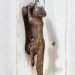 antique bronze fox head door knocker
