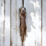 antique bronze fox door knocker