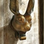 antique bronze rabbit door knocker