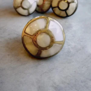 brass mother of pearl knob