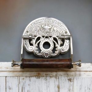 chrome vintage toilet paper holder