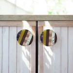 colourful striped artisan cabinet knob