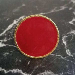 golden-brass-red glaze knob