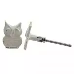 The White Screech Owl Pull Aged Owl Shaped Cabinet Knob