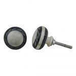 The Etched Black Bone Pull Black Striped Cabinet Door Knob