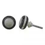 The Etched Black Bone Pull Black Striped Cabinet Door Knob