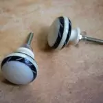 The Etched Black Bone Pull Black Striped Cabinet Door Knob