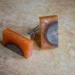 The Orange Knot - Rectangle Knob Burnt Orange Modern Pull