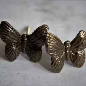 The Bronze Pieridae Knob Unique Iron Butterfly Drawer Pull