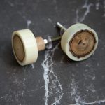The Cream Wooden Knot Circular Knob Unique Cabinet Pull