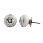 The Silver Grey Symmetry Striped Ceramic Cabinet Door Knob