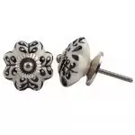 The Black Iris Flower Shaped Decorative Ceramic Door Knob