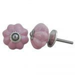 The Pink Ceramic Flower Knob Decorative Pink Cabinet Pull