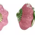 The Cracked Pink Flower Crackle Glazed Pink Ceramic Knob
