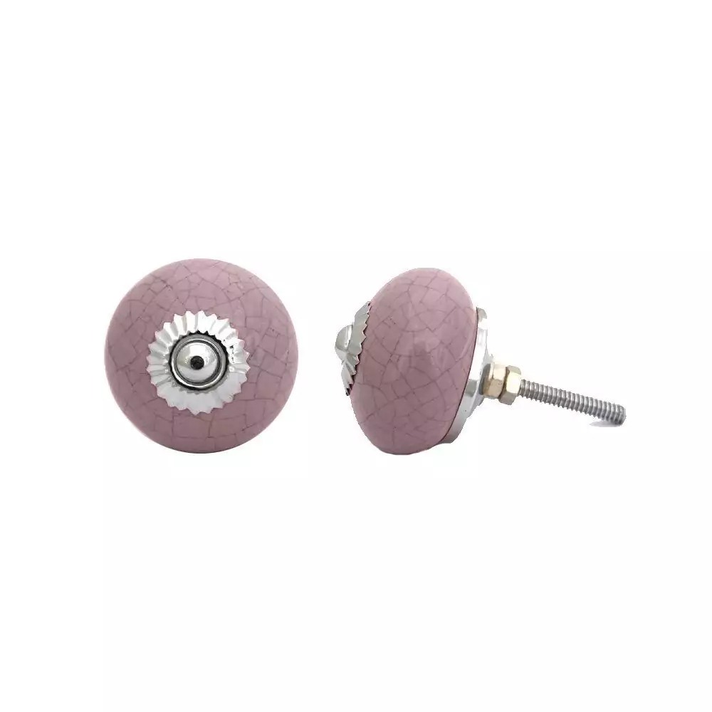 The Cracked Cerise Pull Pink Crackle Glaze Ceramic Hardware
