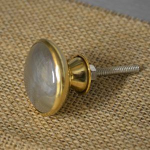 The Marbled Bone Pull Marbled Horn & Golden Brass Knob