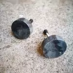 The Grey Marbled Stone Circular Door Knob Classic Stone Pull