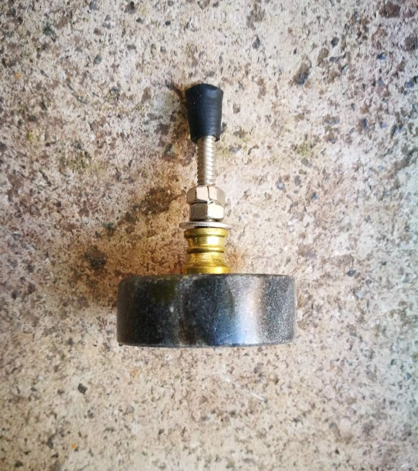 The Grey Marbled Stone Circular Door Knob Classic Stone Pull