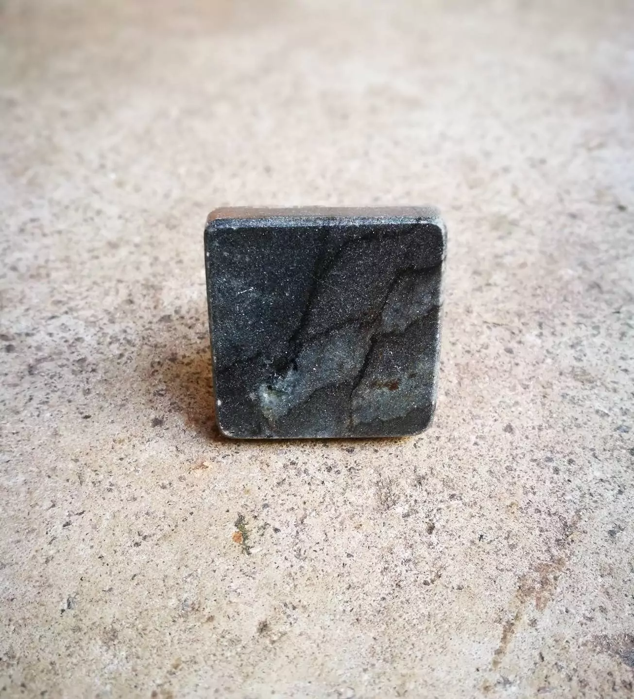 The Grey Square Marbled Stone Knob Stone Cabinet Hardware