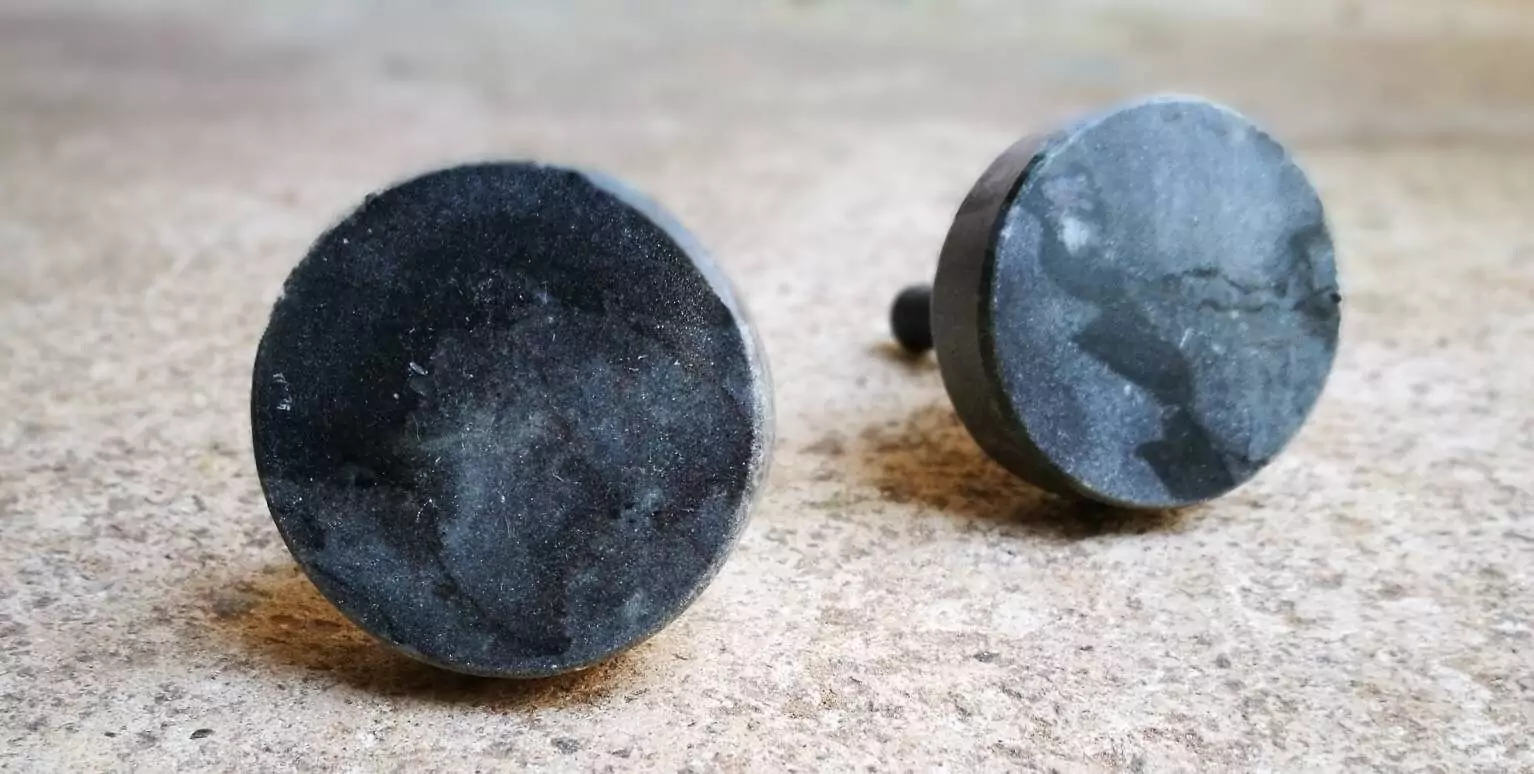 The Grey Marbled Stone Circular Door Knob Classic Stone Pull