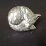 The Silver Fox Drawer Pull Sleeping Fox Cupboard Door Knob