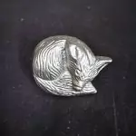 The Silver Fox Drawer Pull Sleeping Fox Cupboard Door Knob