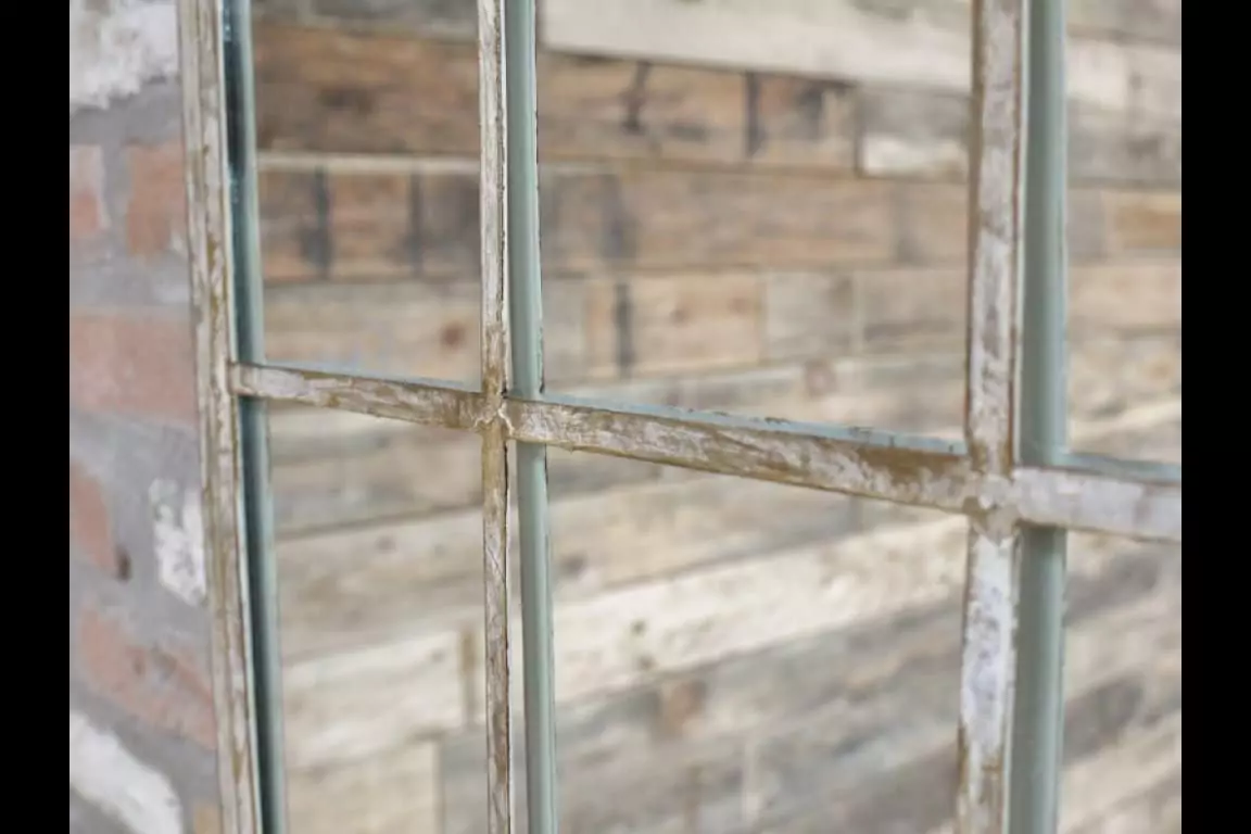 The Distressed Windowpane Mirror