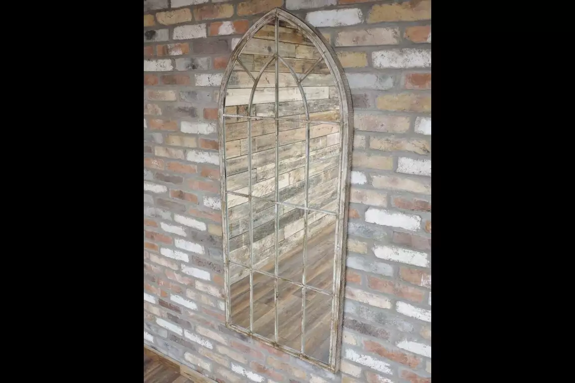 The Distressed Windowpane Mirror