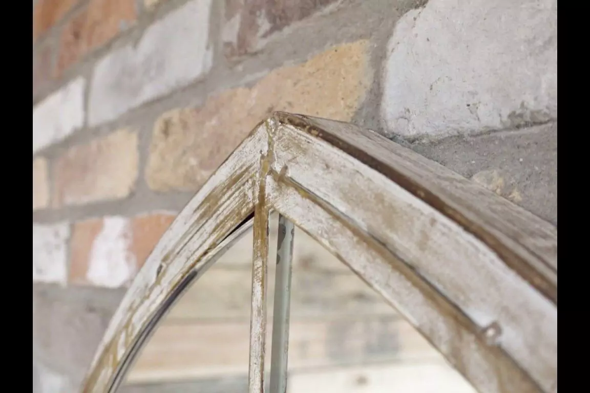 The Distressed Windowpane Mirror