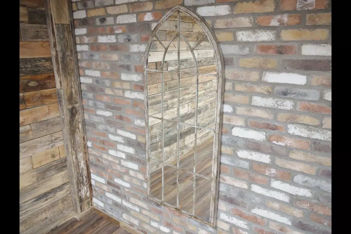 The Distressed Windowpane Mirror