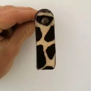 The White Leather Giraffe Pull White & Black Leather Handle