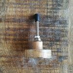 The Teal Third Pull Sea Green & Brass Modern Cabinet Knob