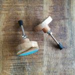 The Teal Third Pull Sea Green & Brass Modern Cabinet Knob