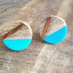 The Teal Third Pull Sea Green & Brass Modern Cabinet Knob