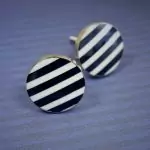 The Bone Lines - Blue & White Pull Marbled Lined Door Knob