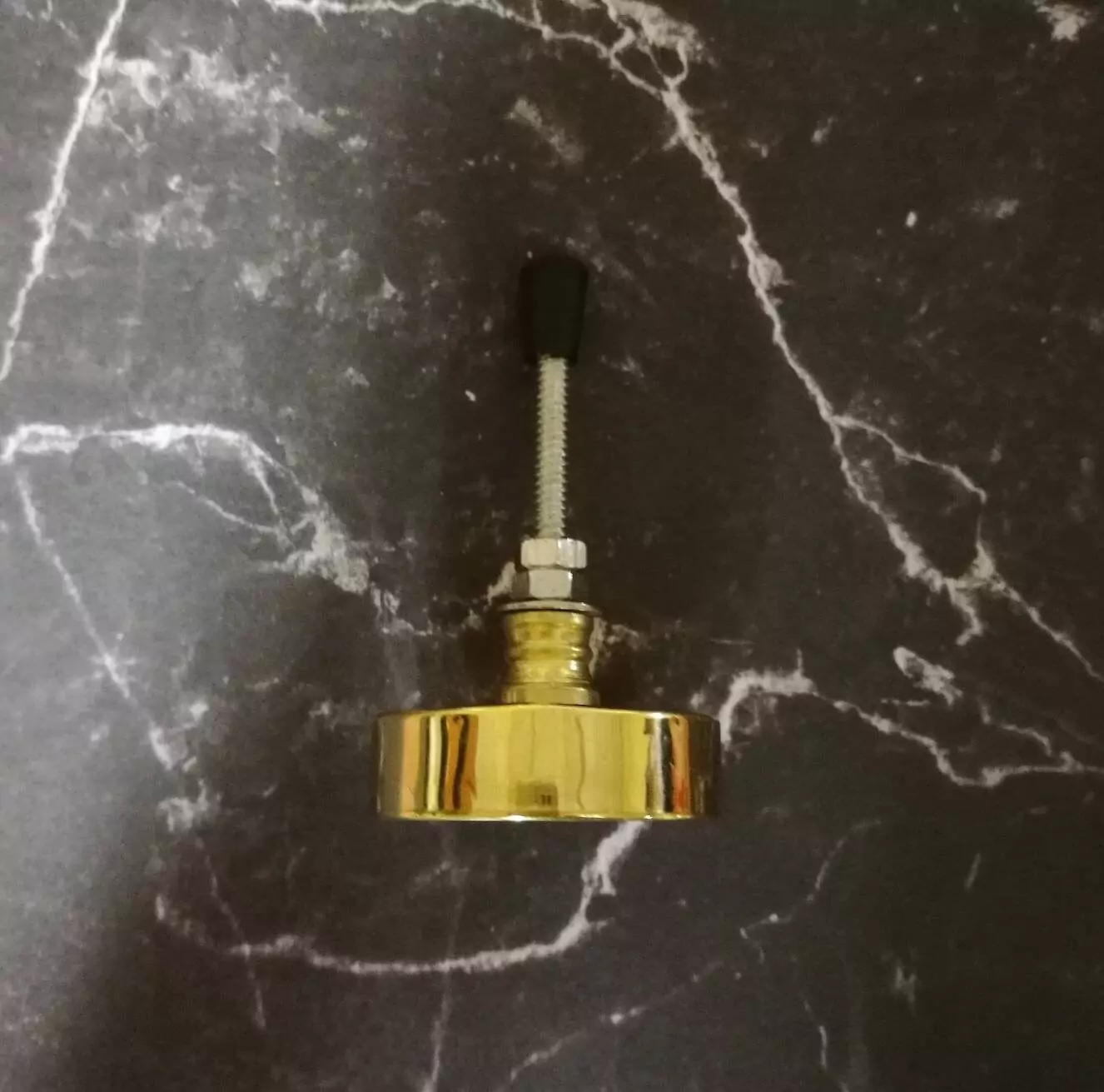 The Slate Brass Surround Marbled Grey Stone Cabinet Knob
