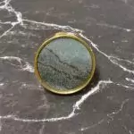 The Slate Brass Surround Marbled Grey Stone Cabinet Knob