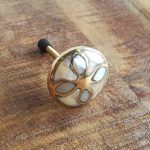 The 4 Petals Brass Cabinet Knob Mother of Pearl Brass Pull