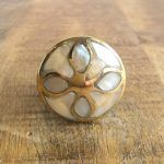 The 4 Petals Brass Cabinet Knob Mother of Pearl Brass Pull