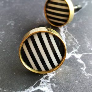 The Contrasting Stripes Black & White Striped Cabinet Knob