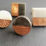 The Hammered Copper Semi Circle - White