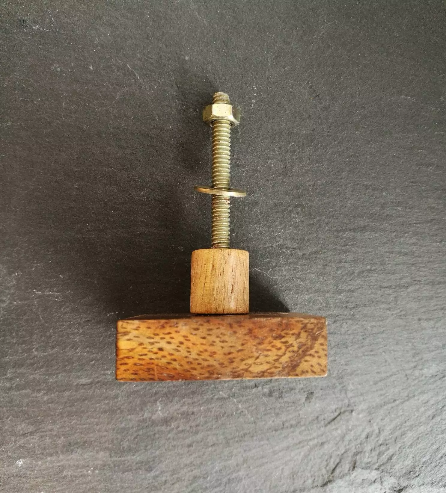The Brass Lined Wood Square Mango Wood & Brass Knob