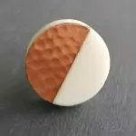 The Hammered Copper Semi Circle - White