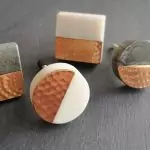 The Hammered Copper Semi Circle - White