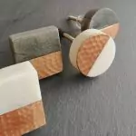The Hammered Copper Semi Circle - White